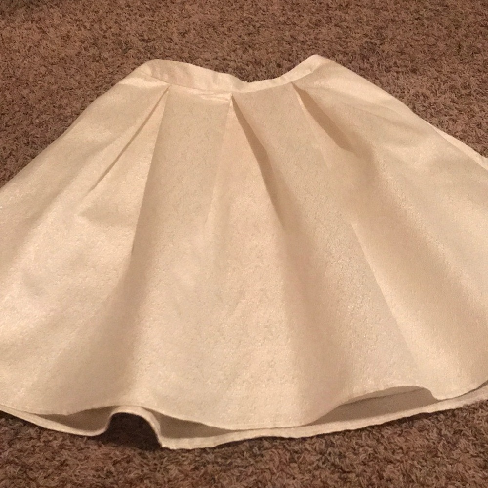 Express Off White Metallic Skirt